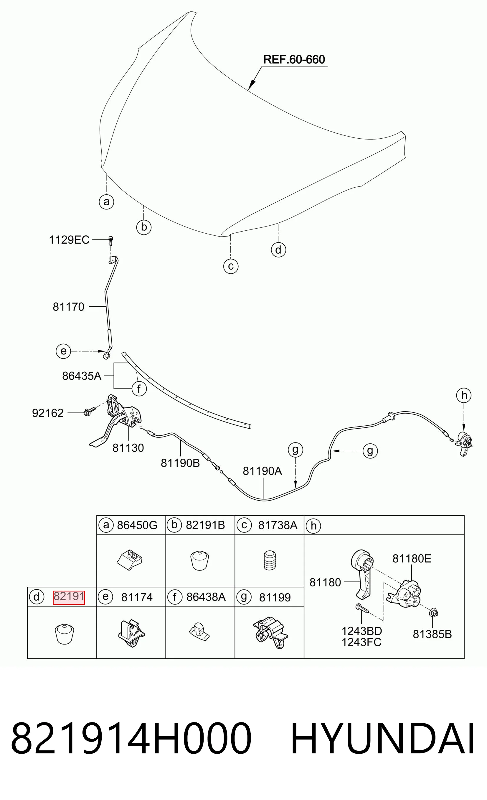 821914H000 Hyundai/Kia Grade de proteção de portas