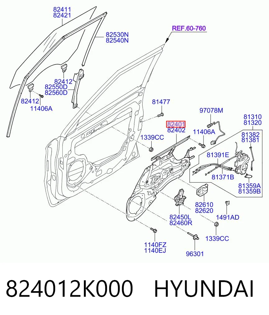  Mecanismo de acionamento de vidro da porta dianteira esquerda KIA Soul I hatchback (AM) (2008 - 2013) I