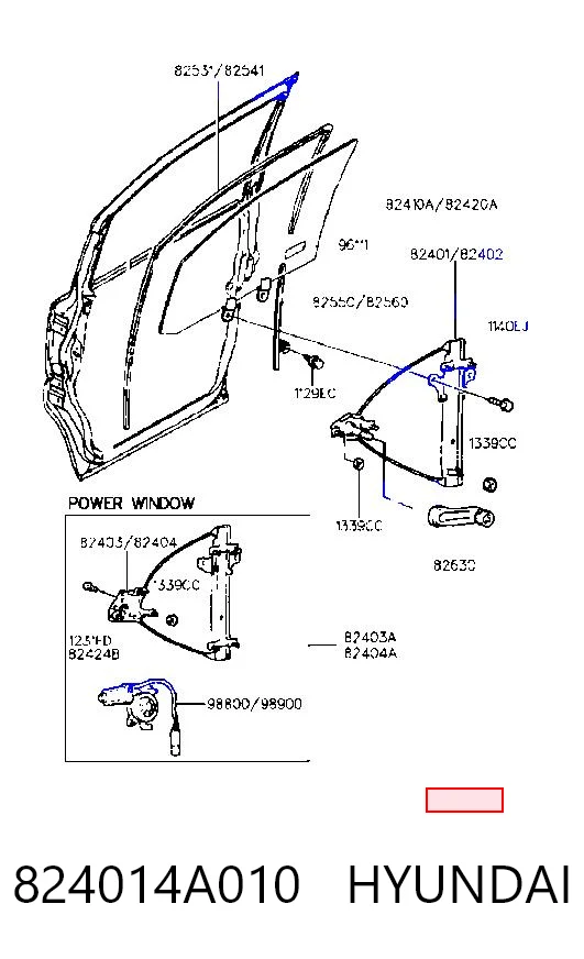 Mecanismo de acionamento de vidro da porta dianteira esquerda para Hyundai H-1 STAREX Grand Starex TQ
