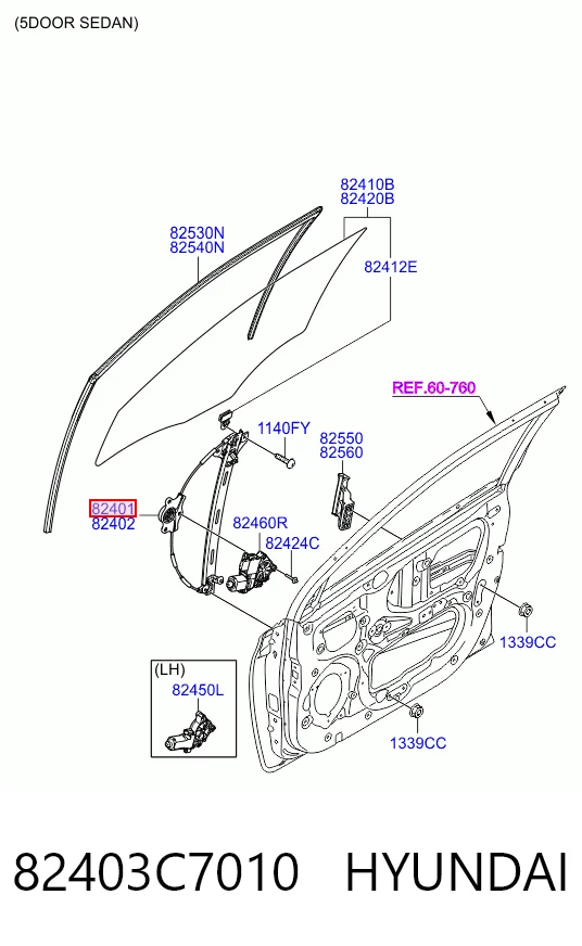 Mecanismo de acionamento de vidro da porta dianteira esquerda Hyundai I20 ACTIVE IB, GB
