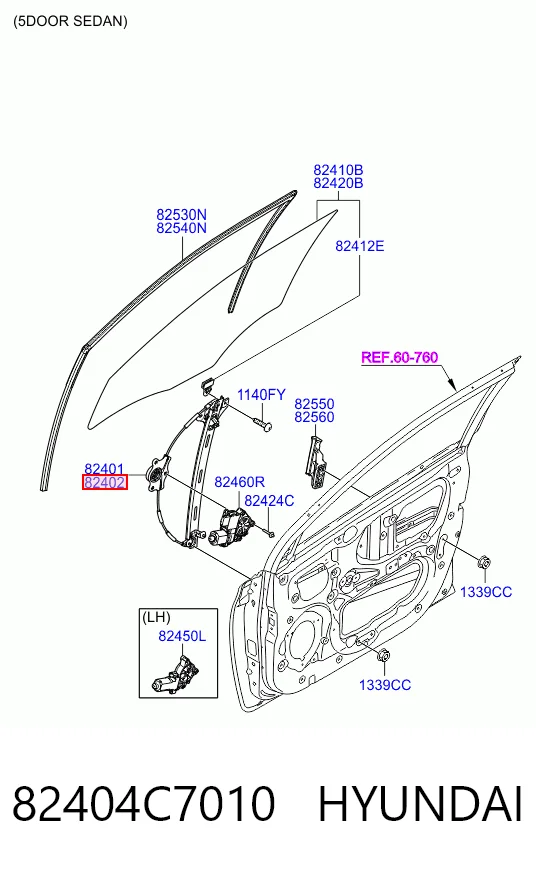 Mecanismo de acionamento de vidro da porta dianteira direita Hyundai I20 ACTIVE IB, GB