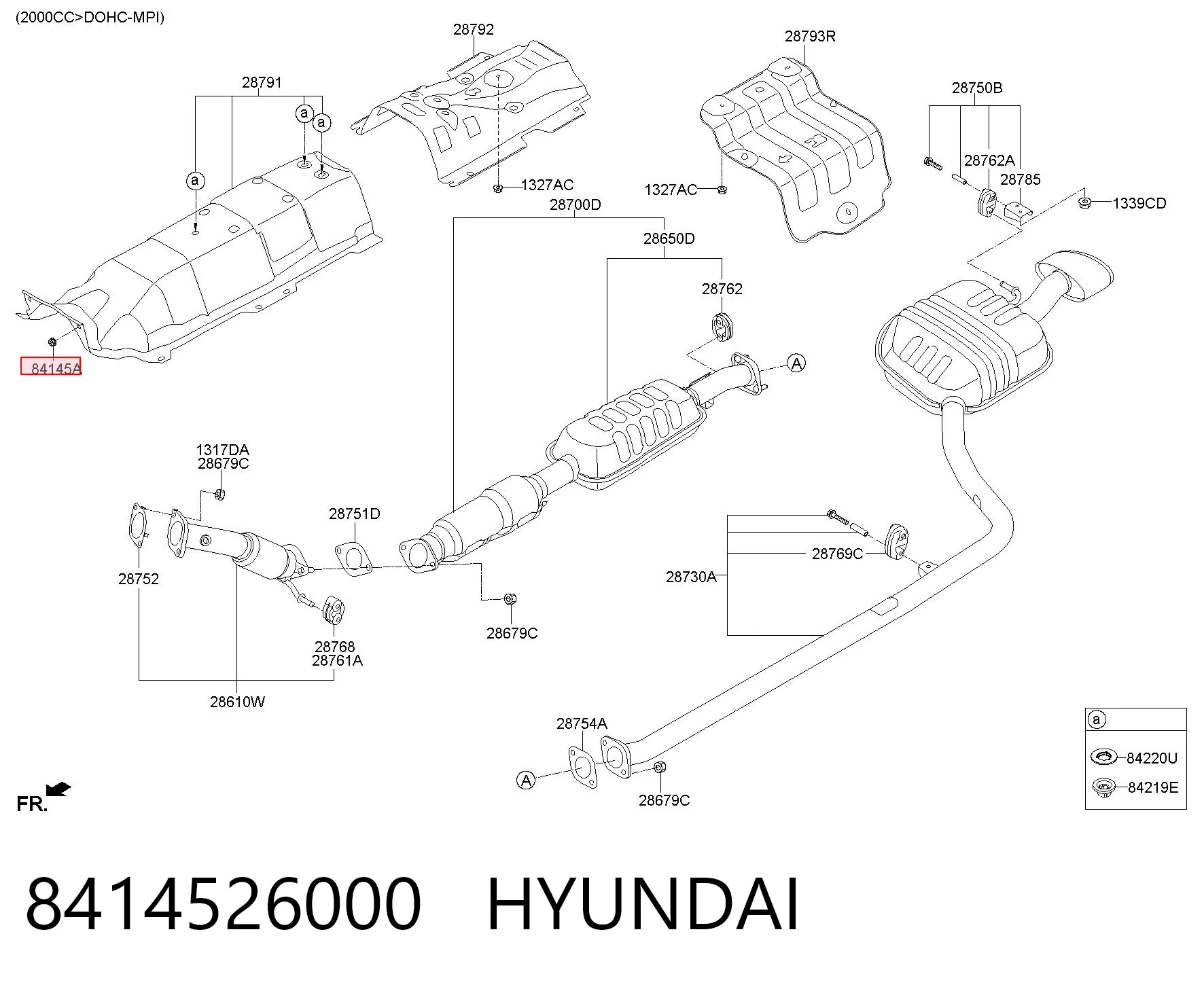 8414526000 Hyundai/Kia Cápsula (prendedor) de fixação do forro do pára-choque do pára-lama dianteiro