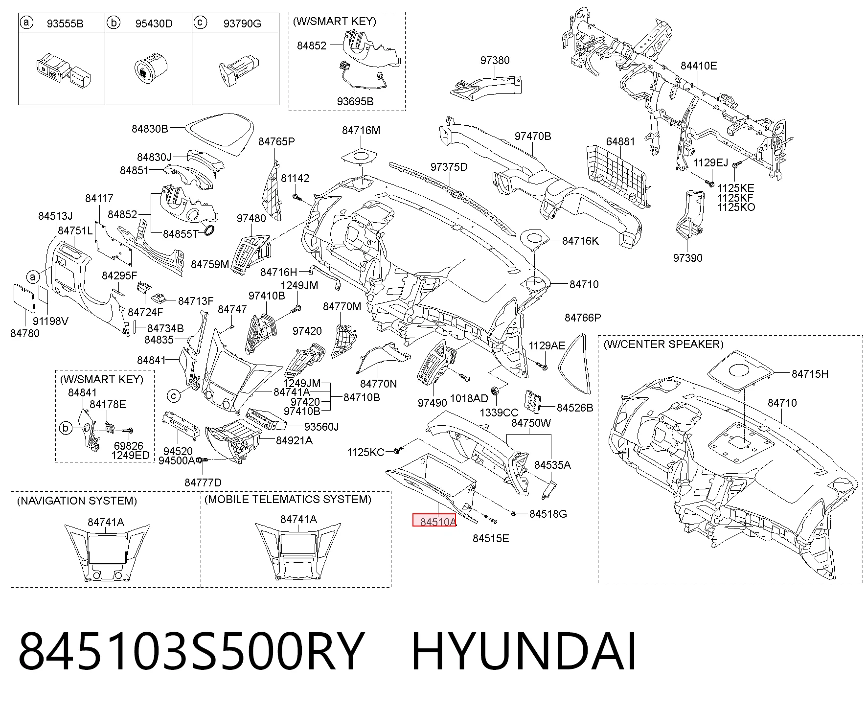 Tampa da caixa para luvas (porta-luvas) Hyundai Sonata VI YF ao melhor preço
