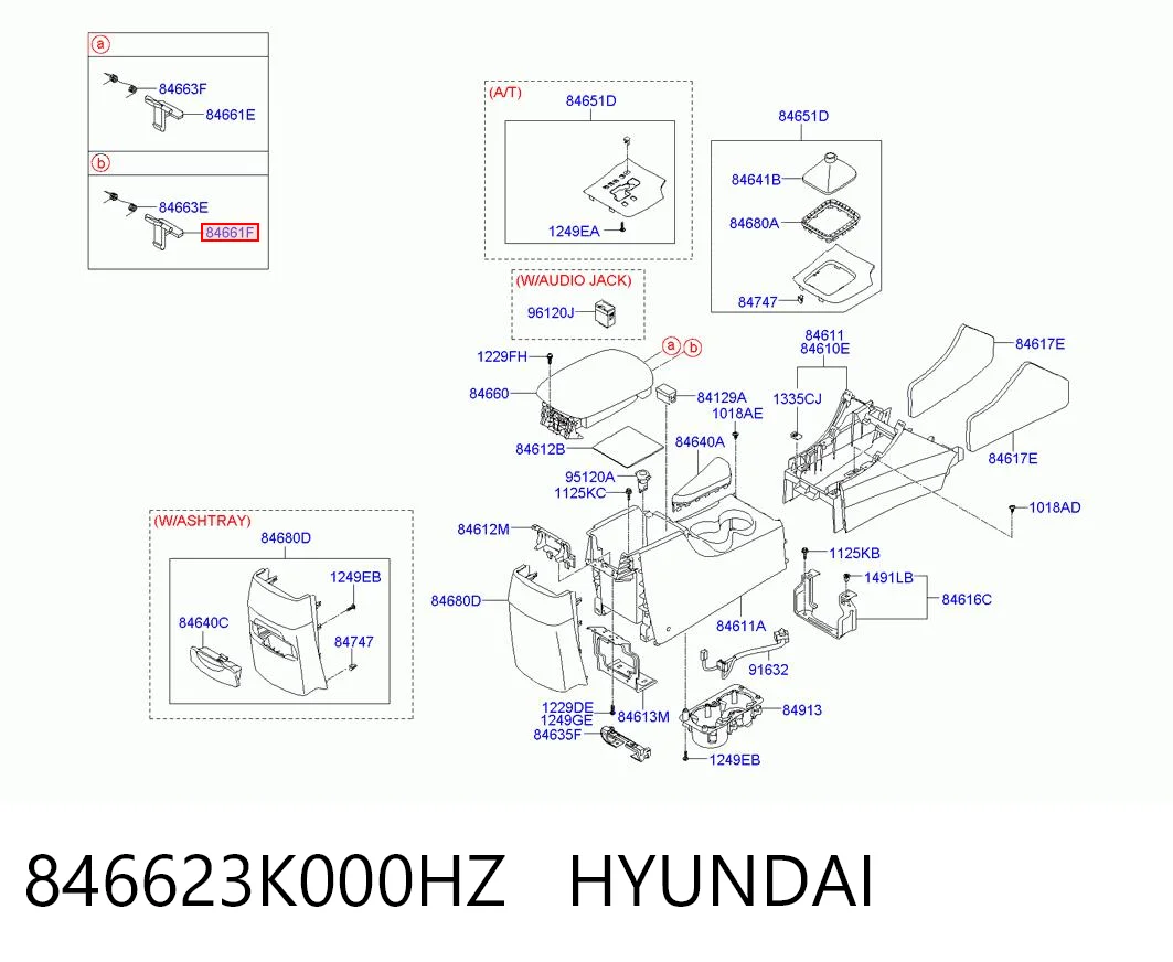 846623K000HZ Hyundai/Kia Fechadura de braço