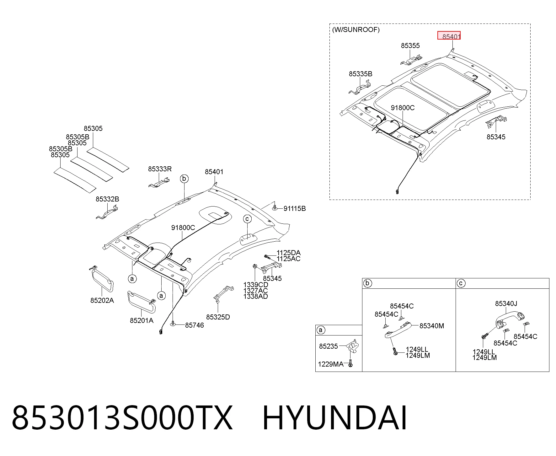 Revestimento do teto Hyundai Sonata VI YF ao melhor preço