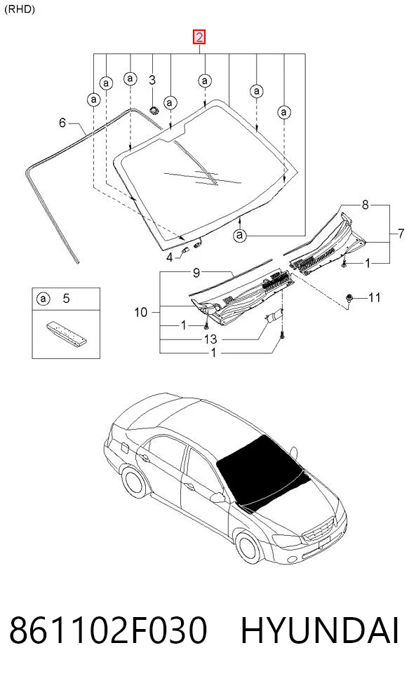 Pára-brisas para KIA Cerato LD