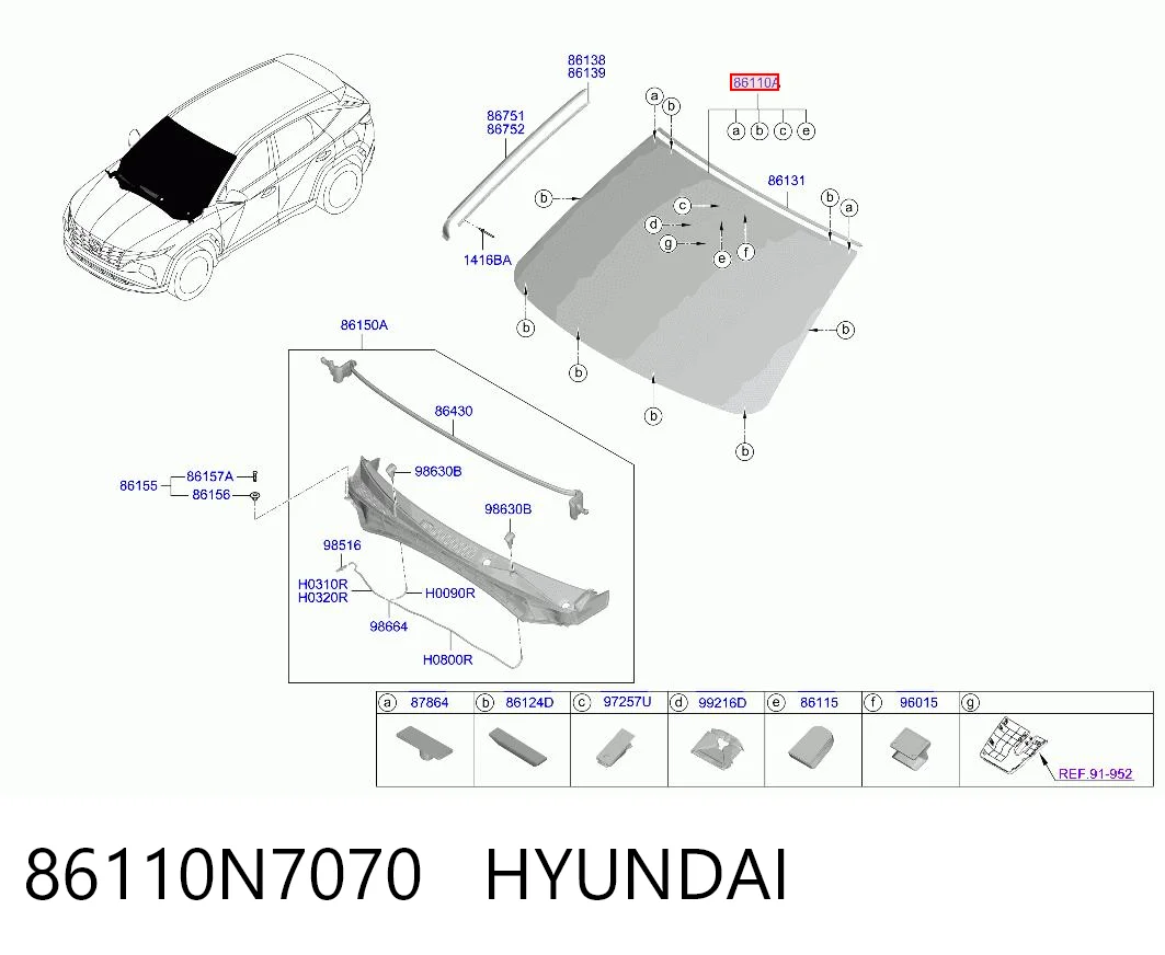 Pára-brisas para Hyundai Tucson IV NX4E