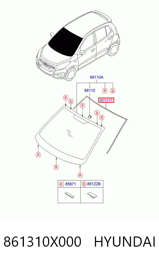 Moldura de pára-brisas Hyundai I10  PA ao melhor preço