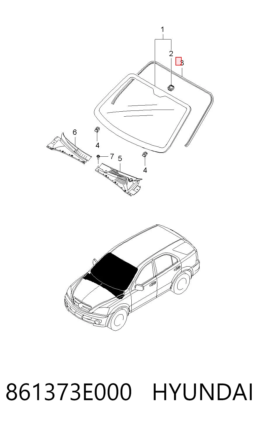  Compactador de pára-brisas KIA Sorento I SUV (2002 - 2009) I