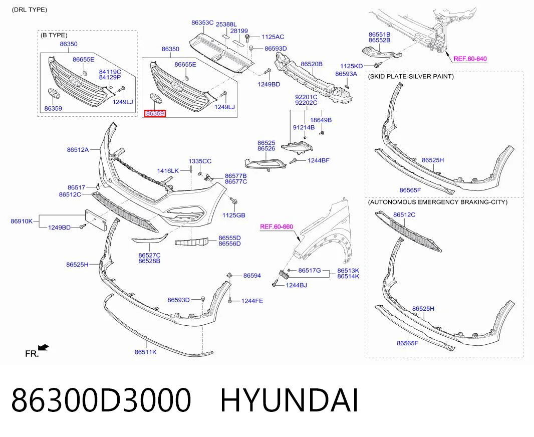 86300D3000 Hyundai/Kia Emblema de grelha do radiador
