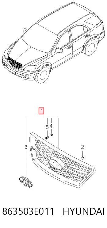 Grelha do radiador para KIA Sorento I JC