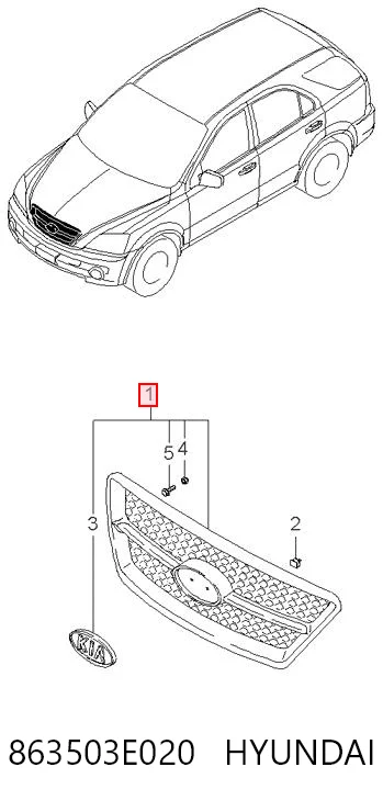 Grelha do radiador para KIA Sorento I JC