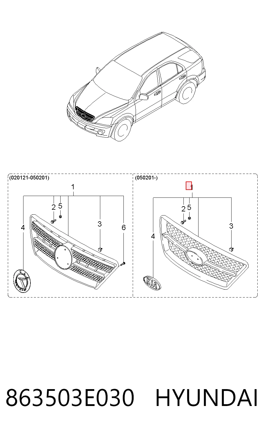 Compre Grelha do radiador KIA Sorento 1
