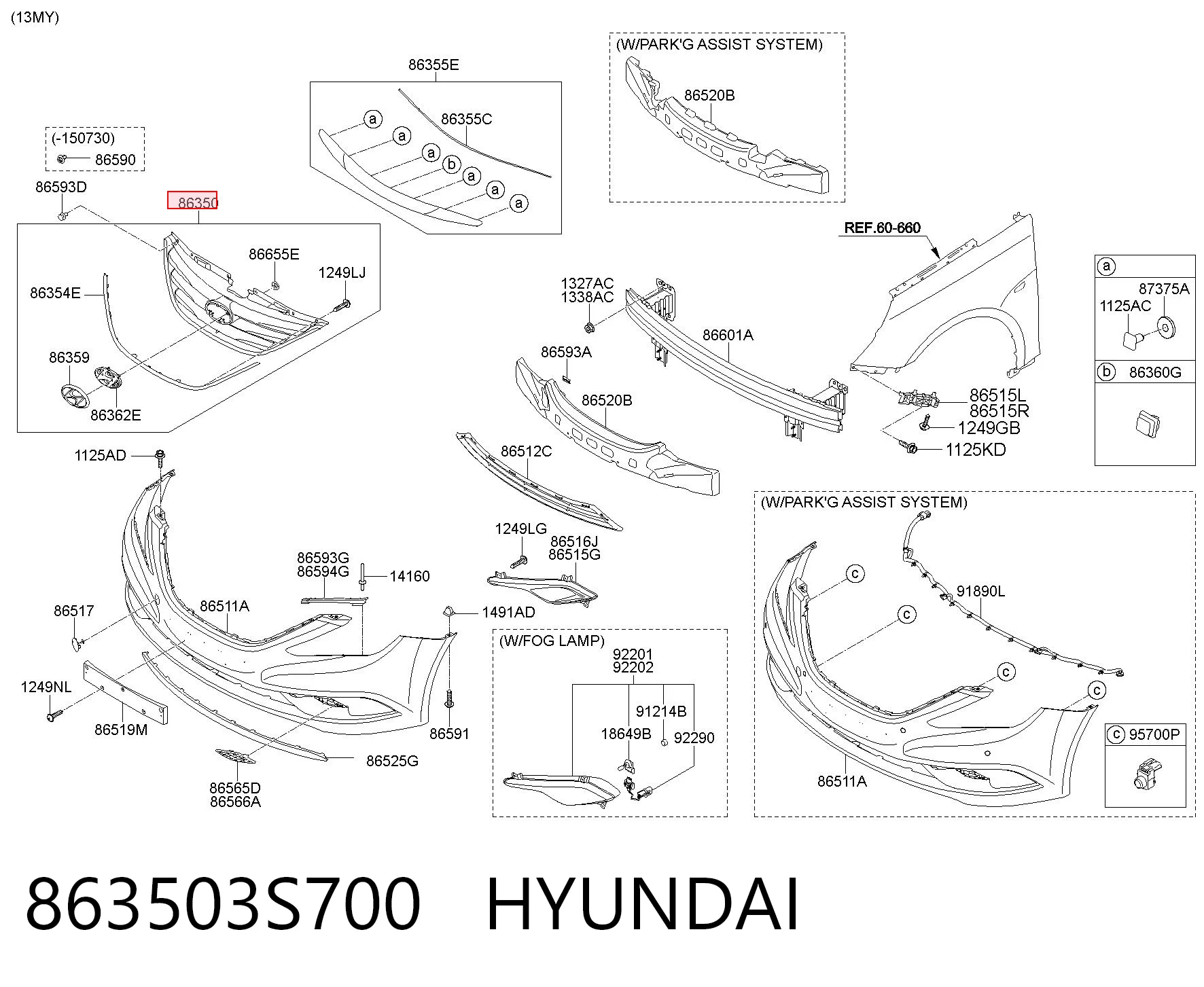 Grelha do radiador para Hyundai Sonata YF