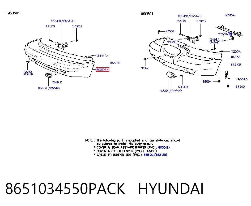 Pára-choque dianteiro Hyundai Sonata III Y-3 ao melhor preço