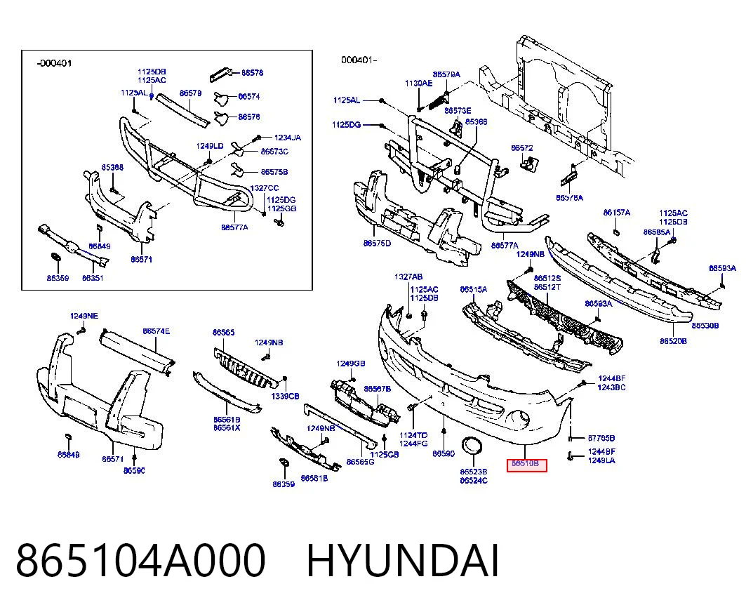 Pára-choque dianteiro para Hyundai H-1 STAREX Starex A1