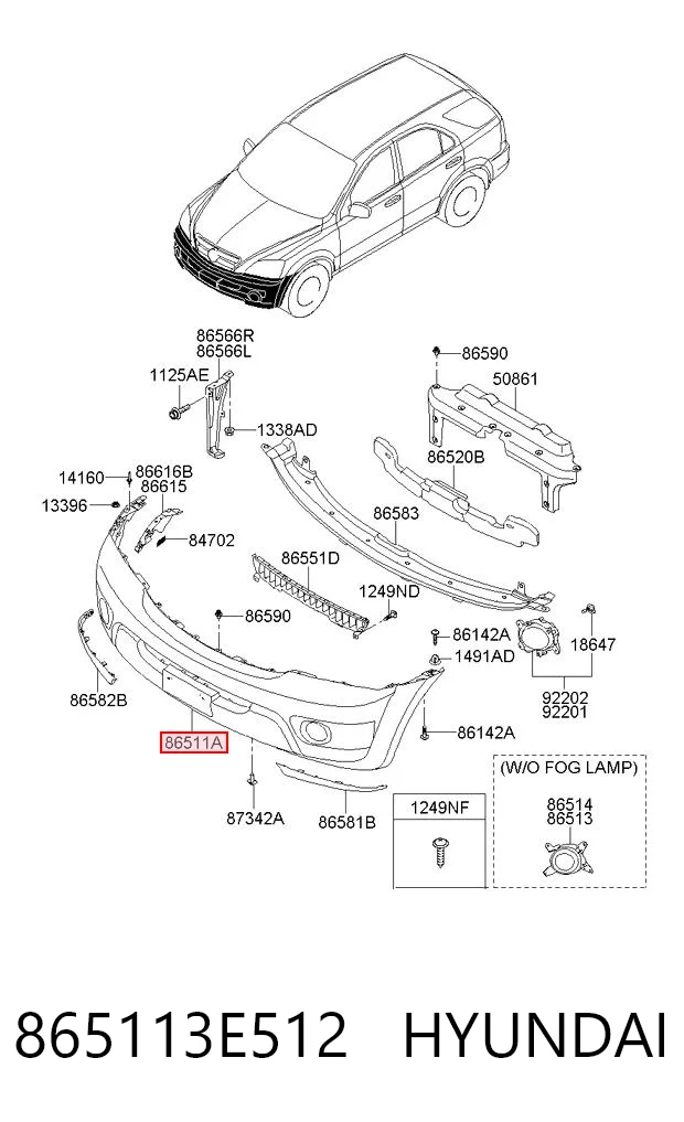 Pára-choque dianteiro para KIA Sorento I JC