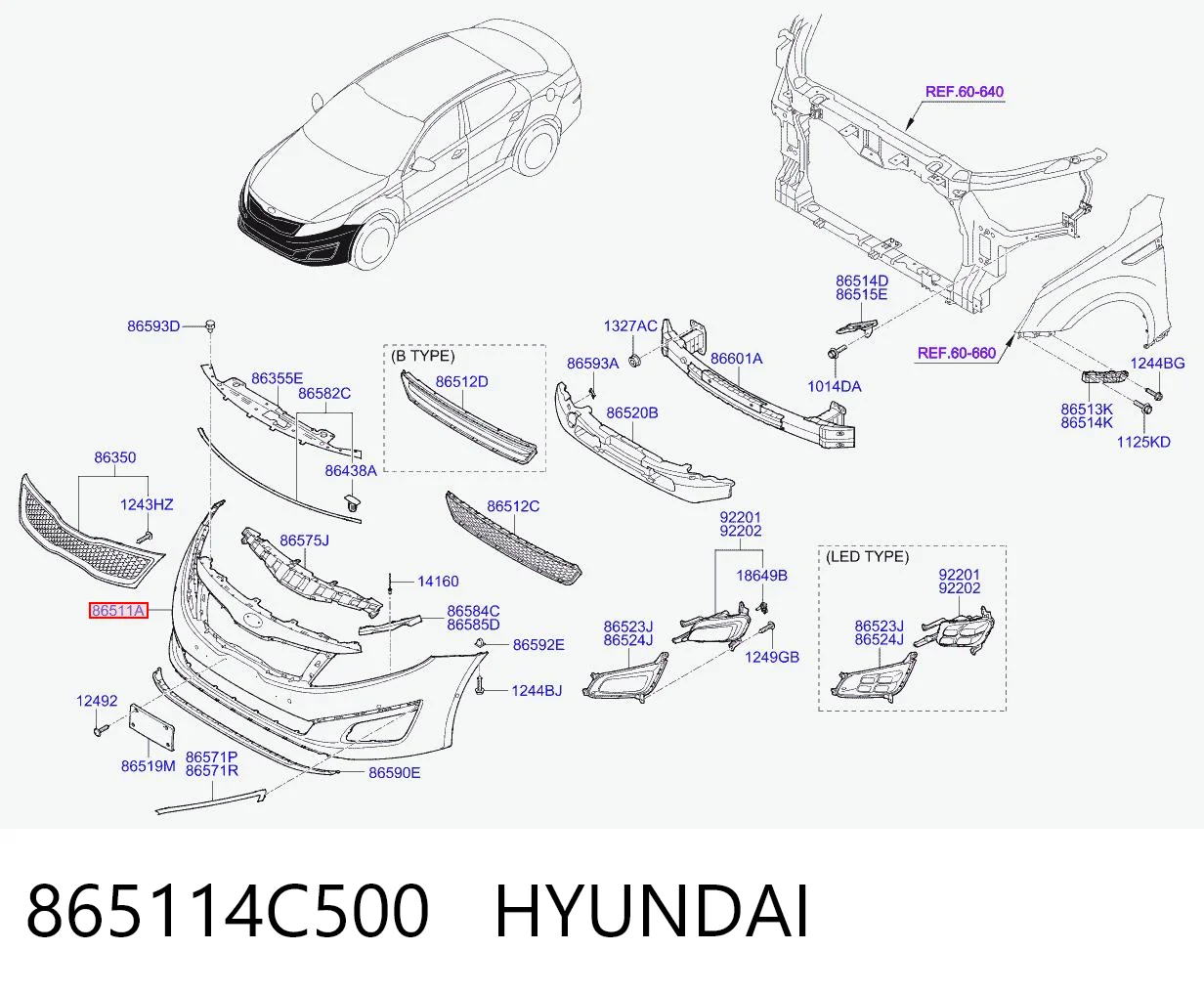 Pára-choque dianteiro para KIA Optima III TF