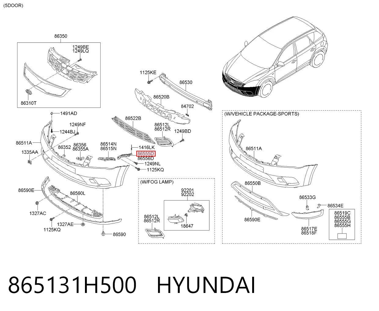865131H500 Hyundai/Kia