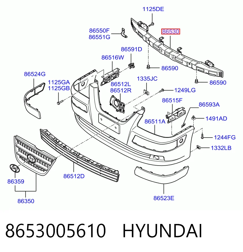 Compre Reforçador do pára-choque dianteiro Hyundai Atos 