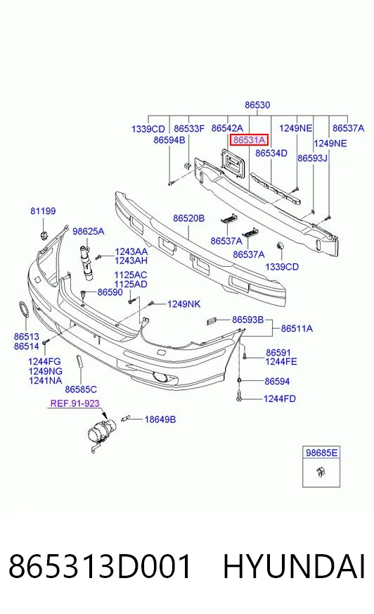 Reforçador do pára-choque dianteiro Hyundai Sonata  EU4 ao melhor preço