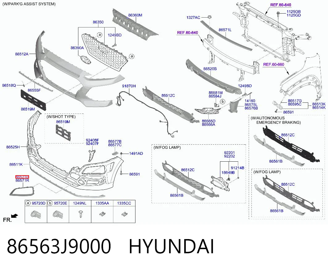 86563J9000 Hyundai/Kia Borda (orla) das luzes de nevoeiro esquerda