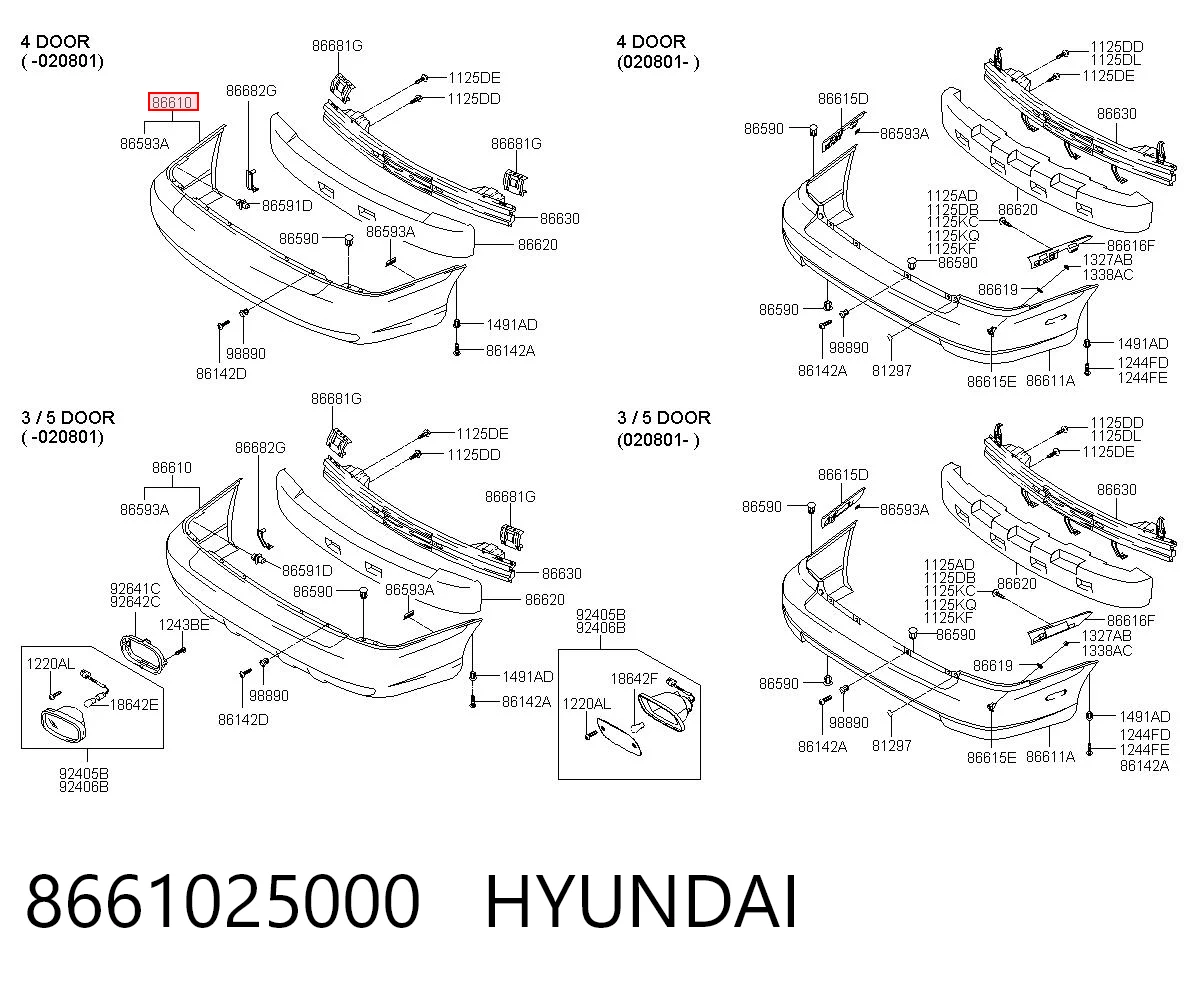 Pára-choque traseiro Hyundai Accent II LC