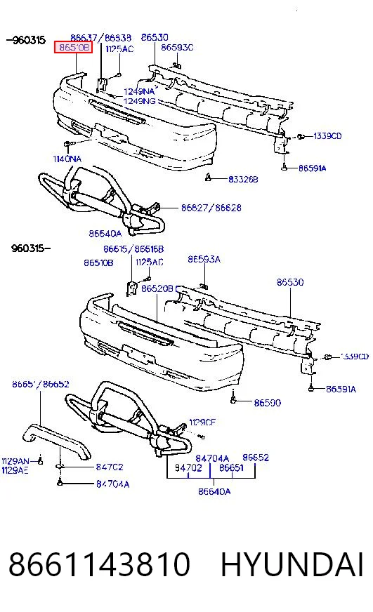 Pára-choque dianteiro para Hyundai H100  P