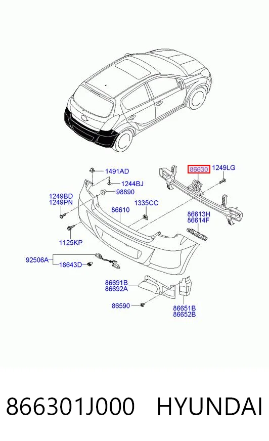 Reforçador do pára-choque traseiro Hyundai I20  PB ao melhor preço