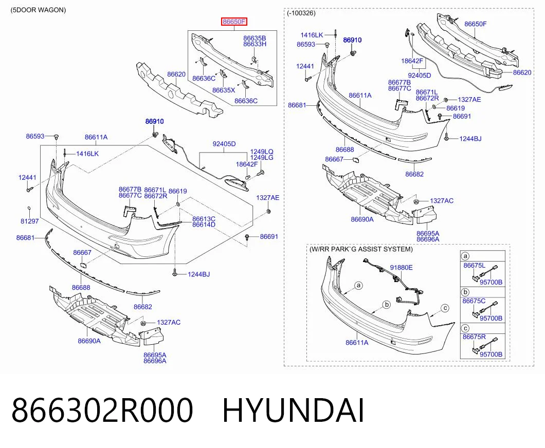 Reforçador do pára-choque traseiro para Hyundai I30  FD