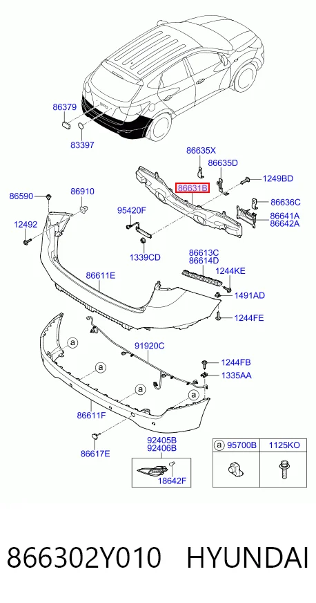  Reforçador do pára-choque traseiro Hyundai Tucson II SUV (TM) (2010 - 2015) II