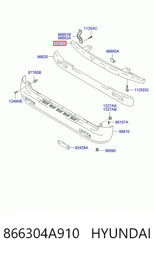 Reforçador do pára-choque traseiro para Hyundai H-1 STAREX 