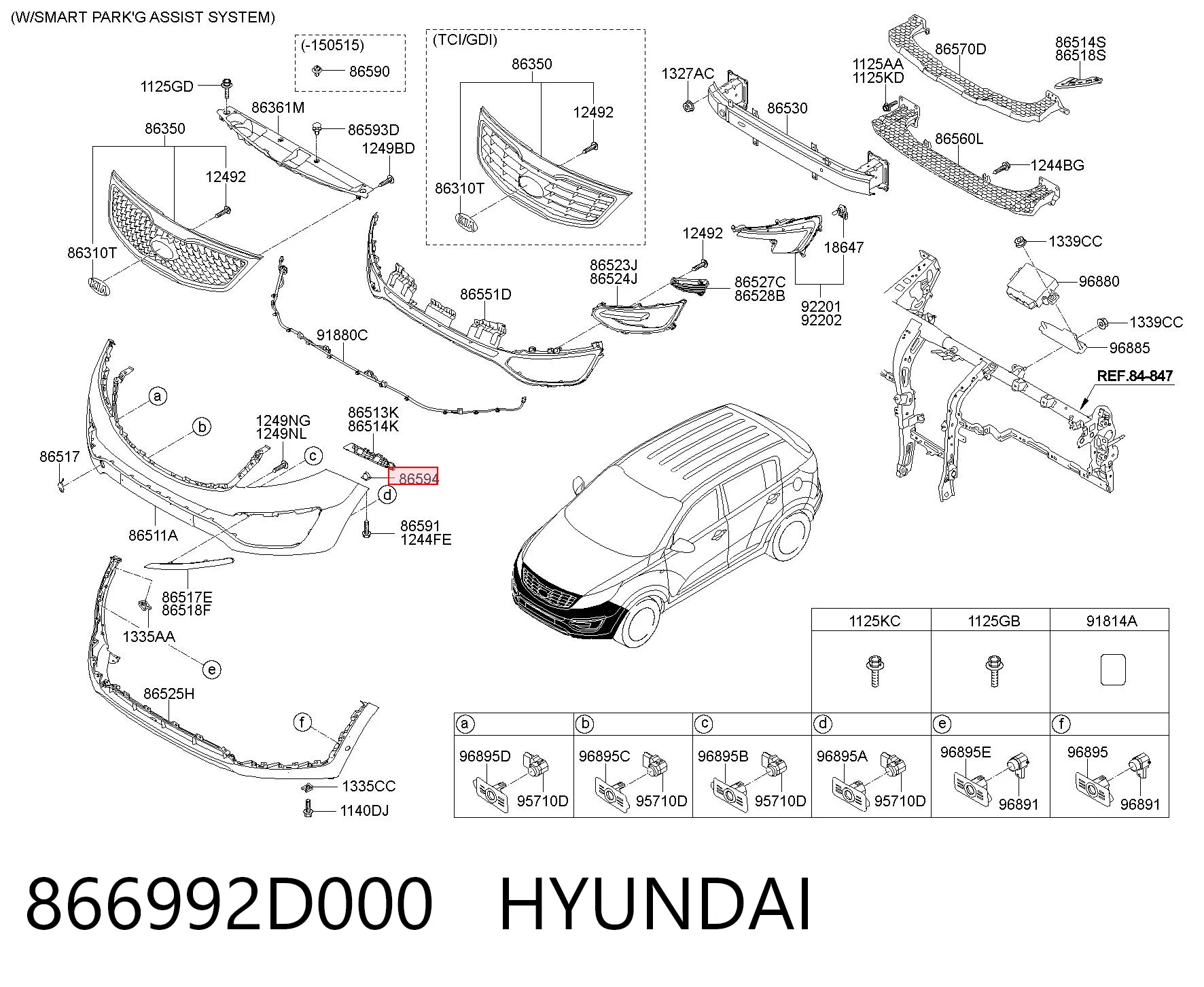 Consola do pára-choque dianteiro para Hyundai Sonata IV EU4