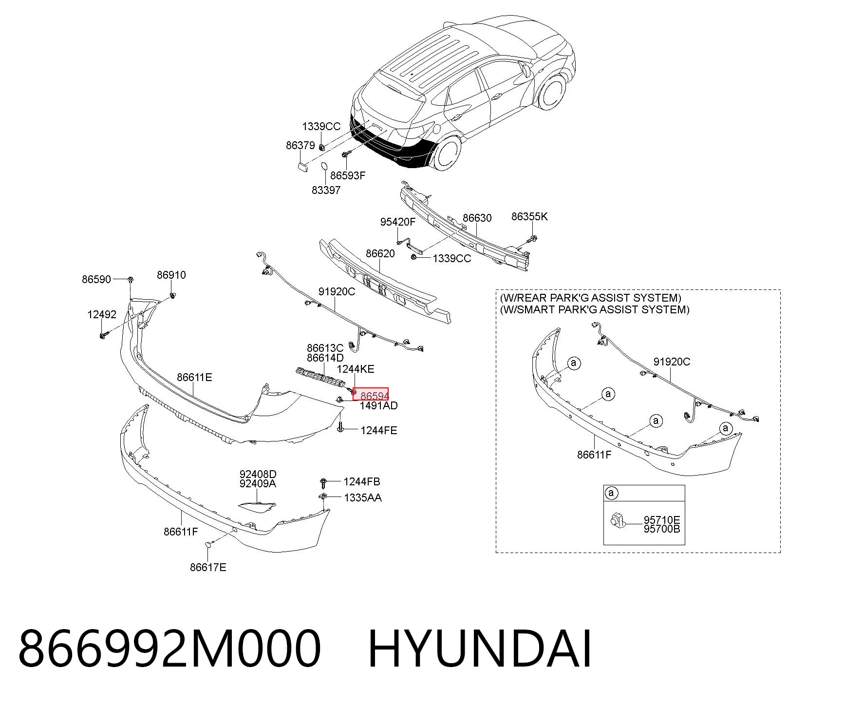  Consola do pára-choque dianteiro Hyundai Sonata IV sedan (EU4) (2001 - 2005) IV