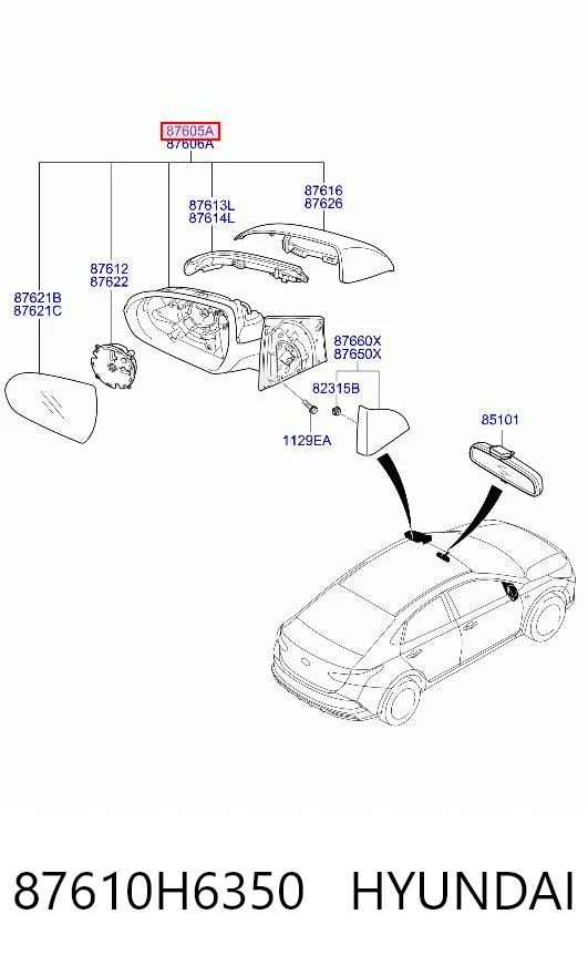 Espelho de retrovisão esquerdo Hyundai Accent  HC ao melhor preço