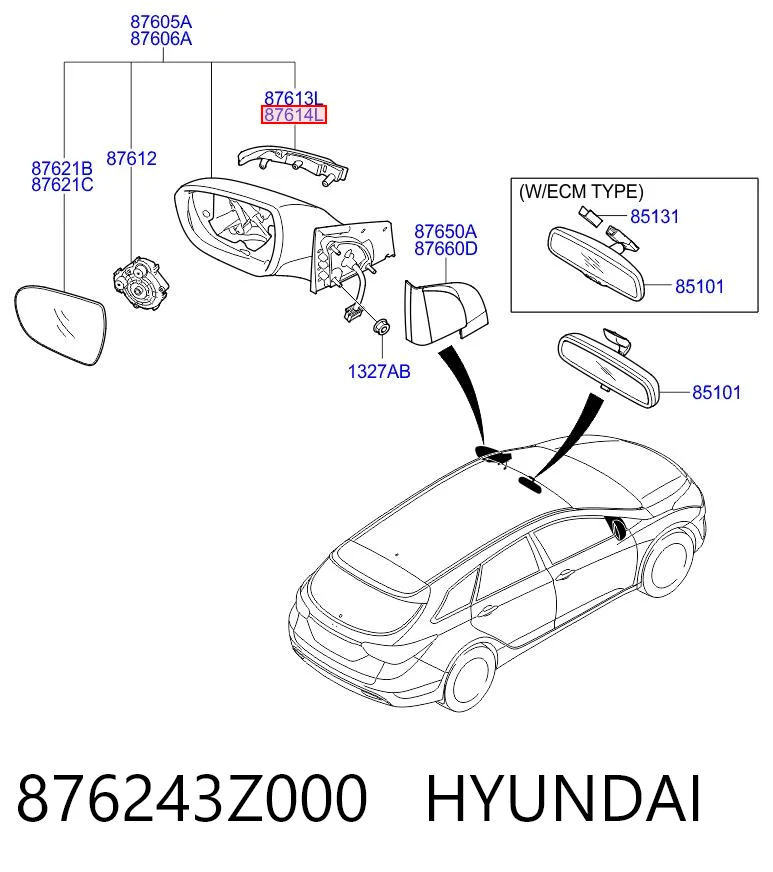 876243Z000 Hyundai/Kia Pisca-pisca direito