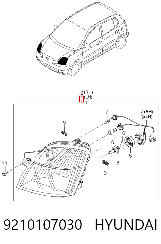 Luz esquerda KIA Picanto preço, a partir de 94,72 USD