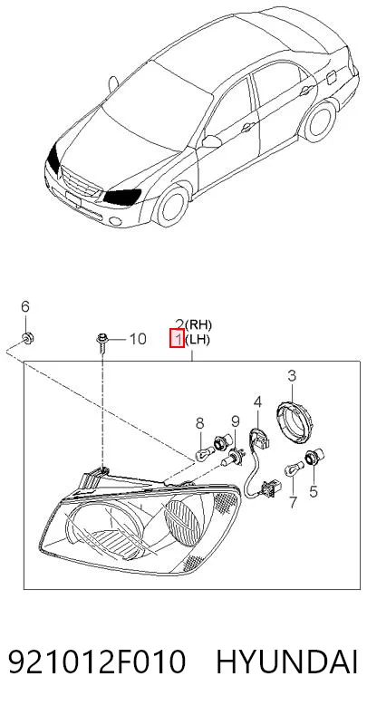 Luz esquerda para KIA Sportage II JE