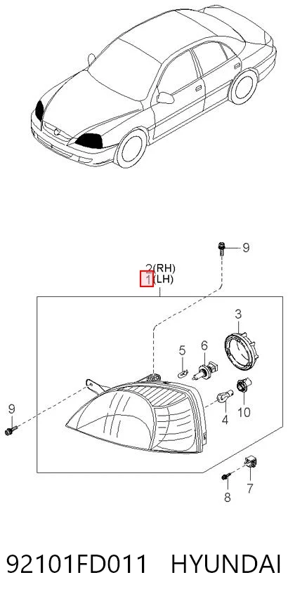 Luz esquerda KIA Rio I DC