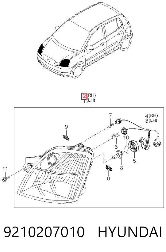  Luz direita KIA Picanto I hatchback (BA) (2003 - 2007) I