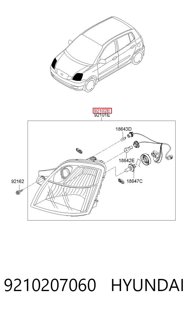 Luz direita KIA Picanto preço, a partir de 94,72 USD