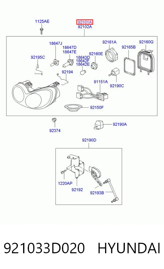 Luz esquerda para Hyundai Sonata IV EU4