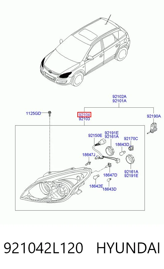  Luz direita Hyundai I30 hatchback (GDH) (2012 - 2016) 