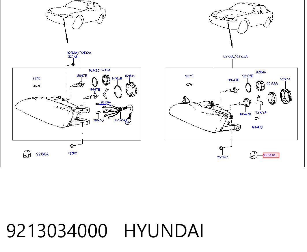 Corretor da luz Hyundai Sonata III Y-3 ao melhor preço
