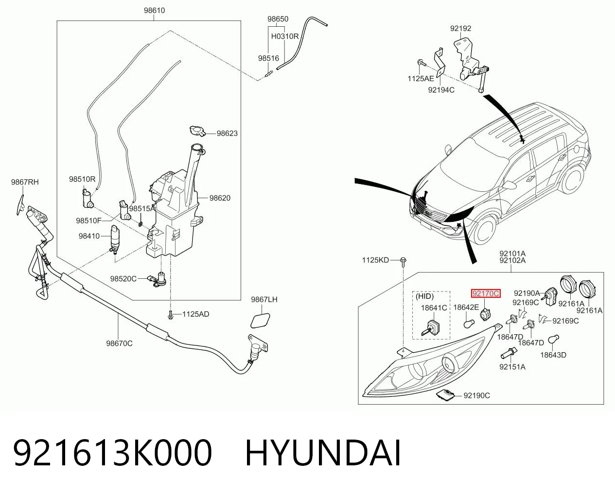 921613K000 Hyundai/Kia Base (casquilho) de lâmpada de pisca-pisca