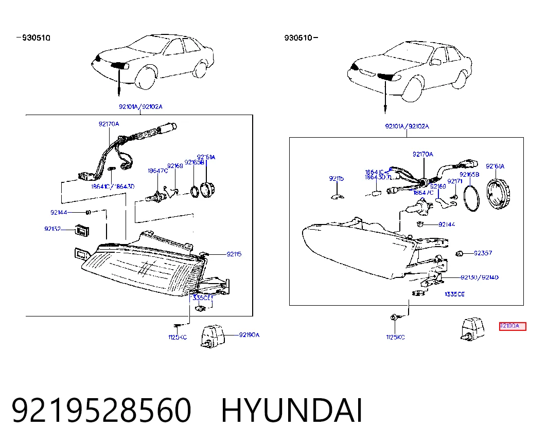 Corretor da luz Hyundai Santa Fe I SM ao melhor preço