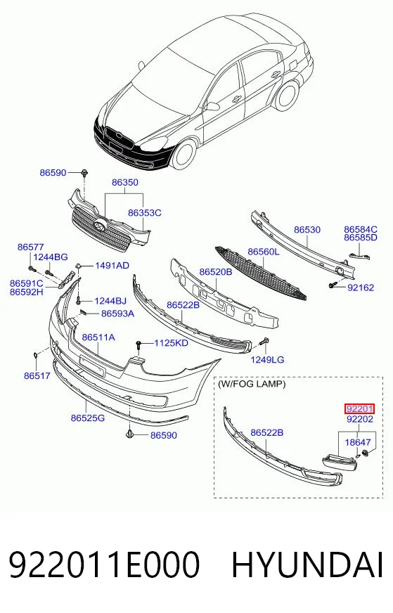 922011E000 Hyundai/Kia