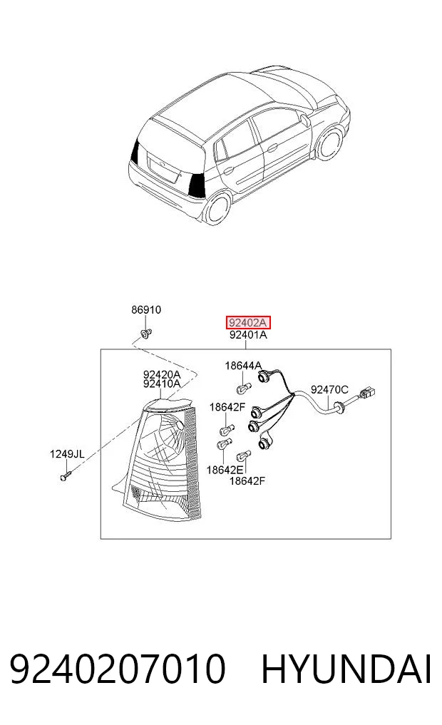 Compre Lanterna traseira direita KIA Picanto 1