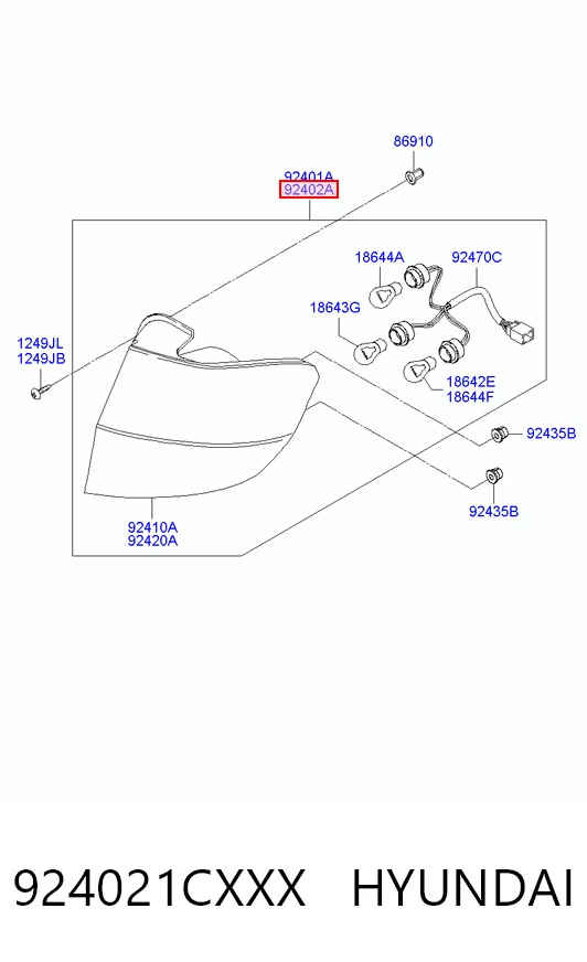 Lanterna traseira direita para Hyundai Getz  