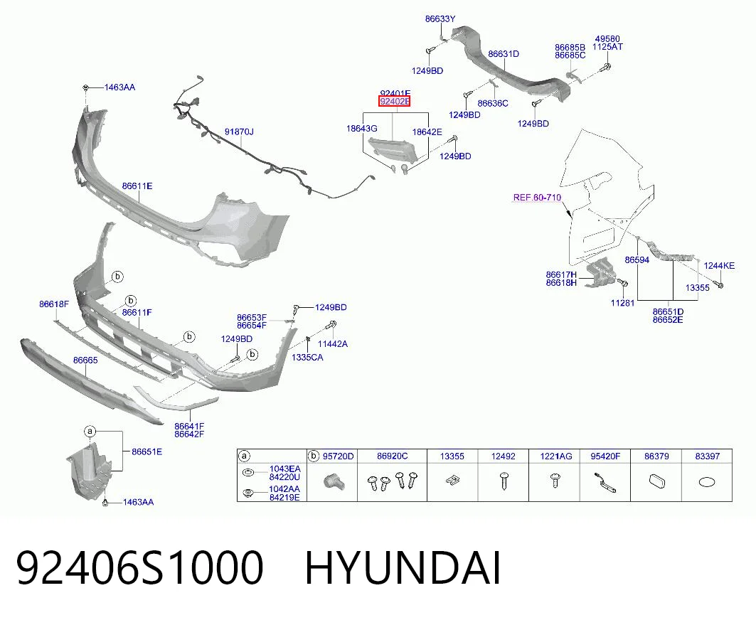 92406S1000 Hyundai/Kia Lanterna do pára-choque traseiro direito